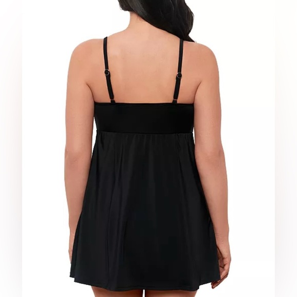NWT - Swim Solutions Black Empire-Waist Swim Dress, size 14 - Picture 3 of 3